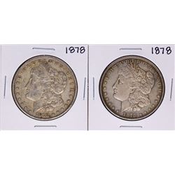 Lot of (2) 1878 $1 Morgan Silver Dollar Coins
