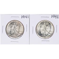Lot of 1941-1942 Walking Liberty Half Dollar Coins