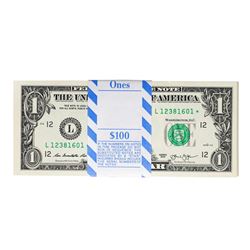 Pack of (100) Consecutive 2013 $1 Federal Reserve STAR Notes Dallas