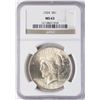 Image 1 : 1924 $1 Peace Silver Dollar Coin NGC MS63