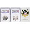 Image 1 : Opening Day 2014-D & 2014-S Baseball Hall of Fame Half Dollar Coins NGC MS70/PF7