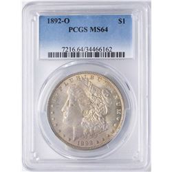 1892-O $1 Morgan Silver Dollar Coin PCGS MS64 Nice Toning