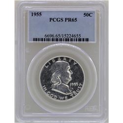 1955 Franklin Half Dollar Proof Coin PCGS PR65