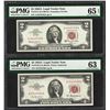 Image 1 : Lot of 1953A & 1963A $2 Legal Tender Notes PMG 63/65EPQ