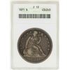 Image 1 : 1871 $1 Liberty Seated Silver Dollar Coin ANACS F12