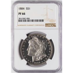 1884 $1 Proof Morgan Silver Dollar Coin NGC PF66