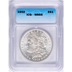 1902 $1 Morgan Silver Dollar Coin ICG MS65