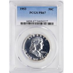1953 Proof Franklin Half Dollar Coin PCGS PR67
