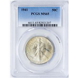 1941 Walking Liberty Half Dollar Coin PCGS MS65
