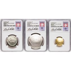 2014 Baseball Hall of Fame (3) Coin Set NGC MS70 Babe Ruth