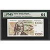 Image 1 : 1980-96 Banque Nationale Belgium 1000 Francs Note Pick# 144a PMG Choice Unc. 64