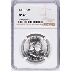 1963 Franklin Half Dollar Coin NGC MS65