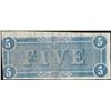 Image 2 : 1864 $5 Confederate States of America Note