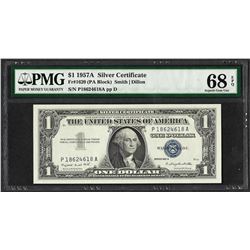 1957A $1 Silver Certificate Note Fr.1620 PMG Superb Gem Uncirculated 68EPQ