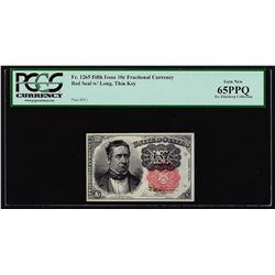 1874 Fifth Issue Ten Cent Fractional Currency Note PCGS Gem New 65PPQ