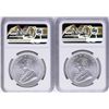 Image 2 : Lot of (2) 2018 South Africa Krugerrand Silver Coins NGC MS69 First Day of Issue