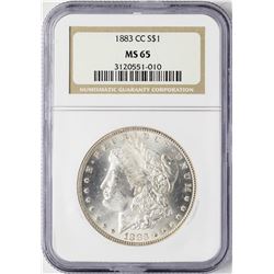 1883-CC $1 Morgan Silver Dollar Coin NGC MS65