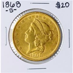 1868-S $20 Liberty Head Double Eagle Gold Coin