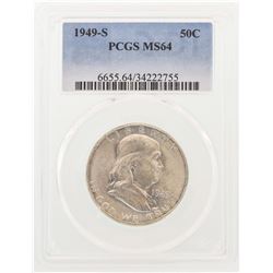 1949-S Franklin Half Dollar Coin PCGS MS64