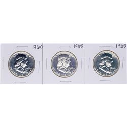 Lot of (3) 1960 Proof Franklin Half Dollar Coins