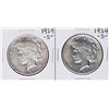 Image 1 : Lot of (2) 1924-S $1 Peace Silver Dollar Coins