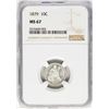 Image 1 : 1879 Seated Liberty Dime Coin NGC MS67