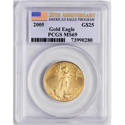 2005 $25 American Gold Eagle Coin PCGS MS69