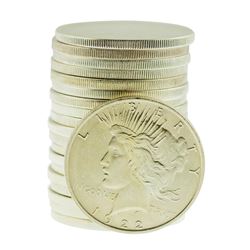 Roll of (20) Brilliant Uncirculated 1922 $1 Peace Silver Dollar Coins