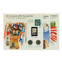 Group of (3) Kennedy Half Dollar Coin & Stamp Commemorative Sets