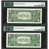 Image 2 : Lot of (2) Consecutive 1957A $1 Silver Certificate Notes PMG Superb Gem Unc. 67E