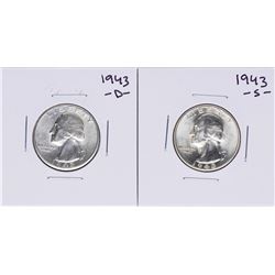 Lot of 1943-S & 1943-D Washington Quarter Coins