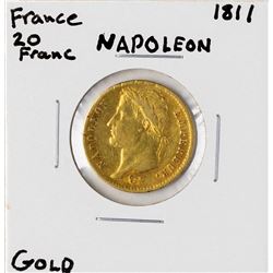 1811 France 20 Francs Napoleon Gold Coin