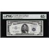 Image 1 : 1953B $5 Silver Certificate Note Fr.1657 PMG Gem Uncirculated 65EPQ