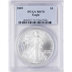 2009 $1 American Silver Eagle Coin PCGS MS70