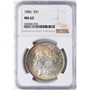 Image 1 : 1886 $1 Morgan Silver Dollar Coin NGC MS63 Nice Toning