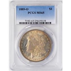 1889-O $1 Morgan Silver Dollar Coin PCGS MS65 Amazing Reverse Toning