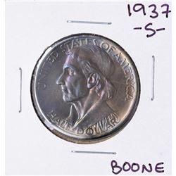 1937-S Boone Bicentennial Commemorative Half Dollar Coin Amazing Toning