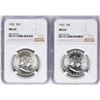 Image 1 : Lot of (2) 1955 Franklin Half Dollar Coins NGC MS64