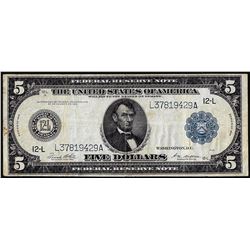 1914 $5 Federal Reserve Note San Francisco