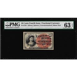 March 3, 1863 10 Cents 4th Issue Fractional Currency Note PMG Choice Uncirculate