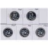 Image 1 : Lot of (5) 1960 Proof Franklin Half Dollar Coins