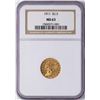 Image 1 : 1911 $2 1/2 Indian Head Quarter Eagle Gold Coin NGC MS63