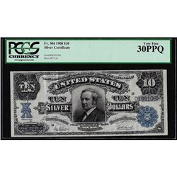 1908 $10 Tombstone Silver Certificate Note Fr.304 PCGS Very Fine 30PPQ