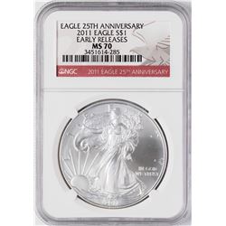 2011 $1 American Silver Eagle Coin NGC MS70 Early Releases