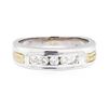 Image 2 : 14KT White and Yellow Gold 0.25 ctw Diamond Band