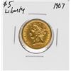 Image 1 : 1907 $5 Liberty Head Half Eagle Gold Coin