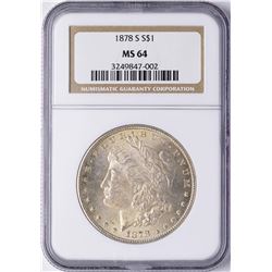 1878-S $1 Morgan Silver Dollar Coin NGC MS64