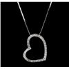 Image 1 : 14KT White Gold 0.35 ctw Diamond Pendant with Chain