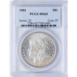 1903 $1 Morgan Silver Dollar Coin PCGS MS65