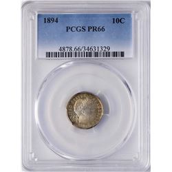 1894 Proof Barber Dime Coin PCGS PR66